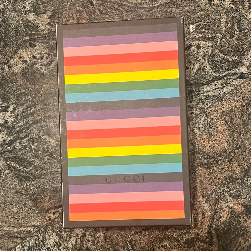 Gucci Multicolor Striped Shoe Box Rainbow Men’s Shoe Box LIMITED EDITION - Picture 7 of 12